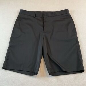 Slazenger Golf Shorts Mens 34 Black Chino Flat Front Stretch Pockets
